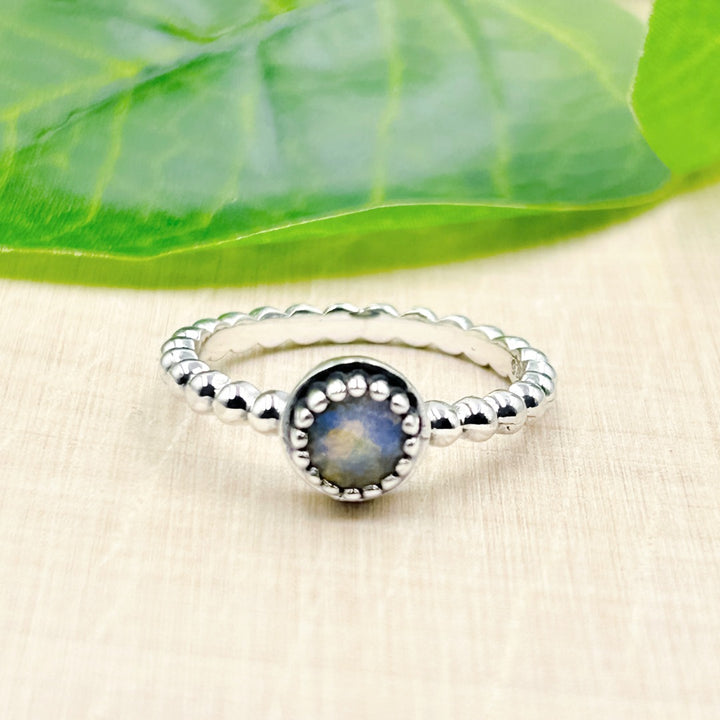 Labradorite Ornate Sterling Silver Ring Size 9