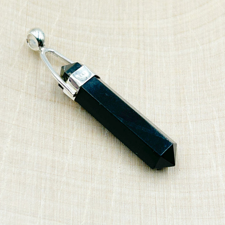 Shungite Sterling Silver Point Pendant