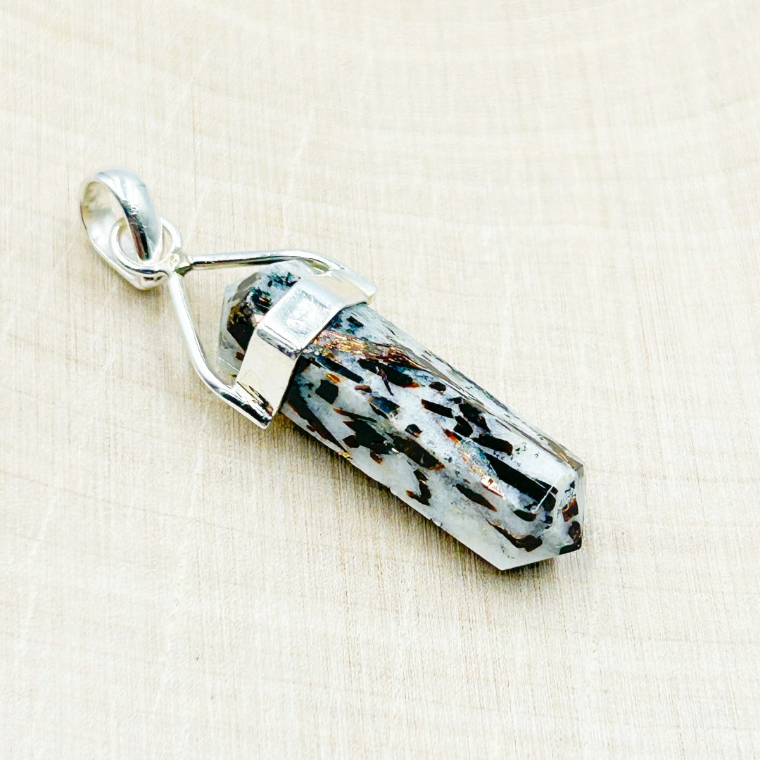 Astrophyllite Sterling Silver Point Pendant