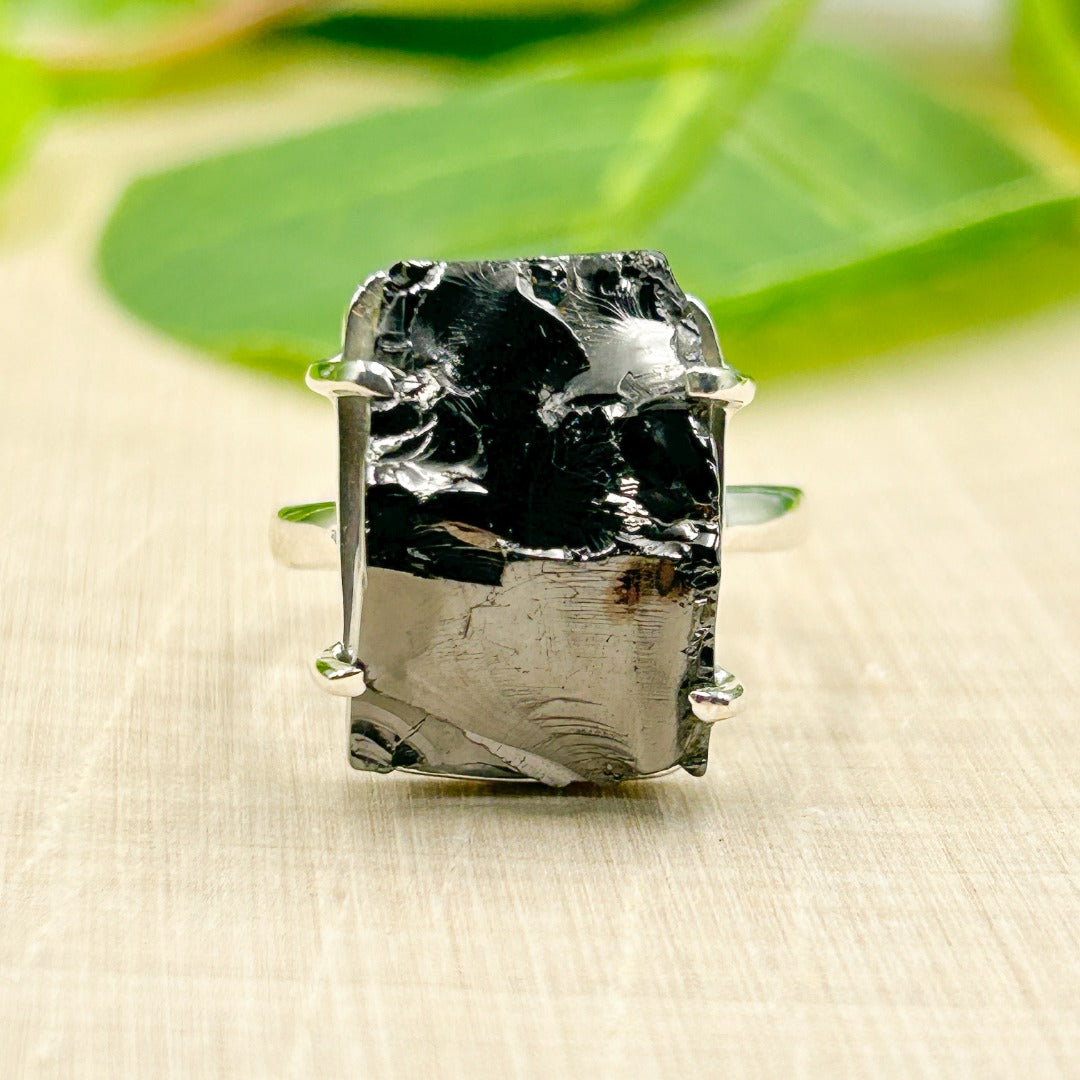 Shungite Elite Sterling Silver Ring Size 8 ( 749040 )