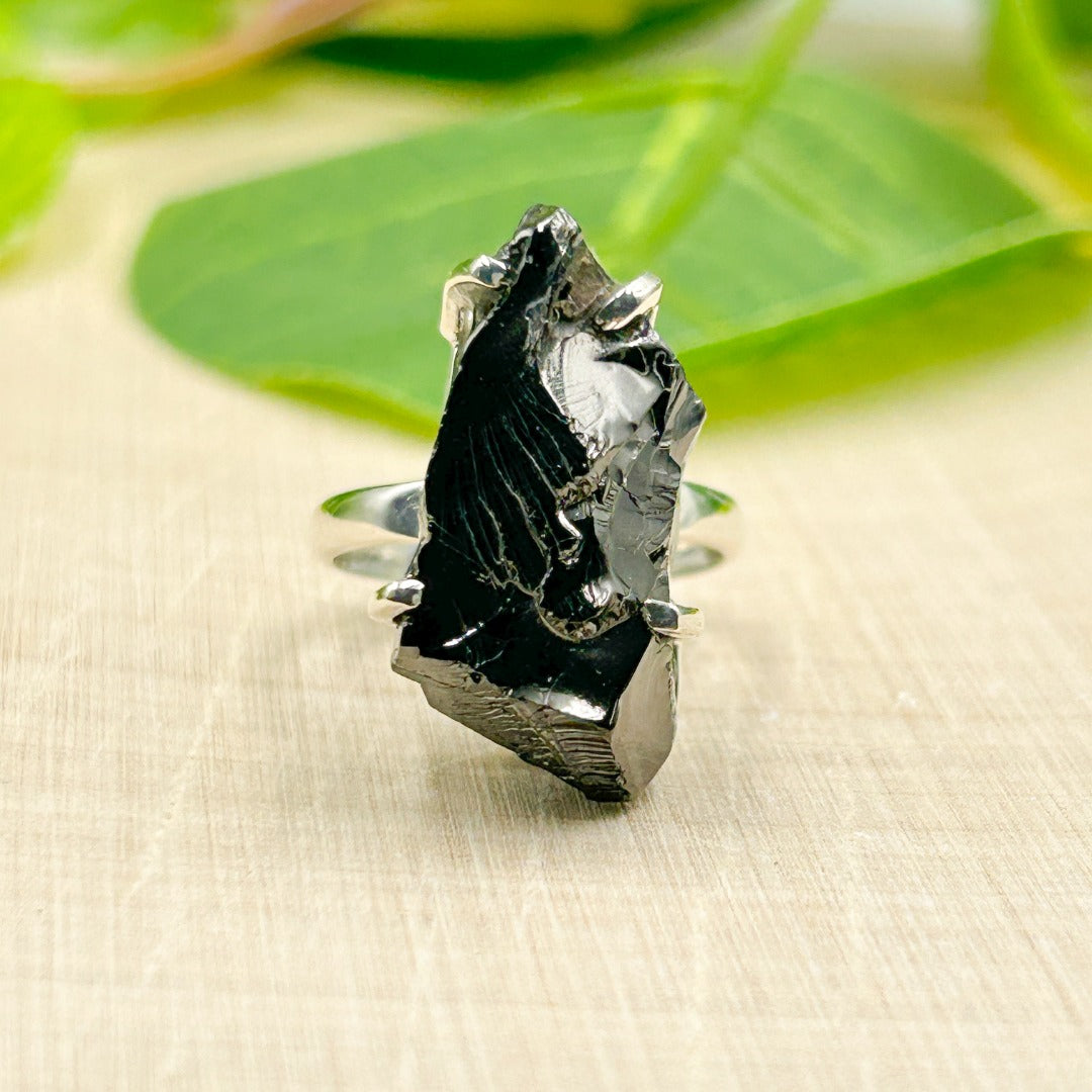 Shungite Elite Sterling Silver Ring Size 6 ( 610039 )