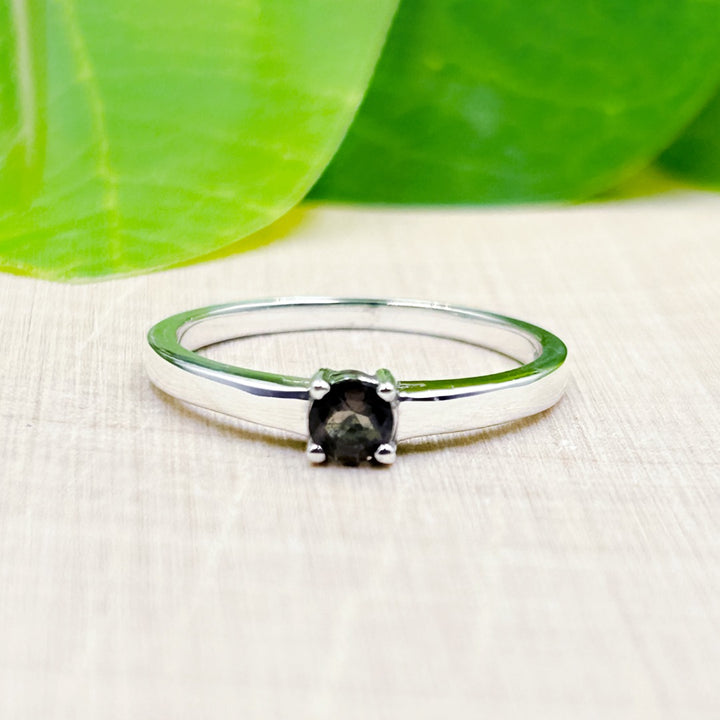 Cintamani 4mm Sterling Silver Ring Size 8