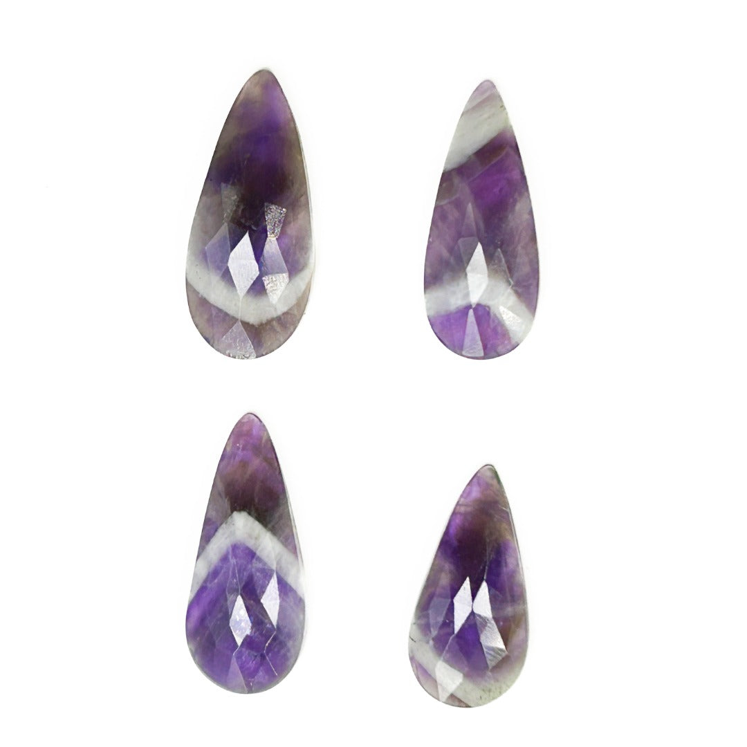 Amethyst Rose Cut Pear Shape Cabochons ( 259944 )