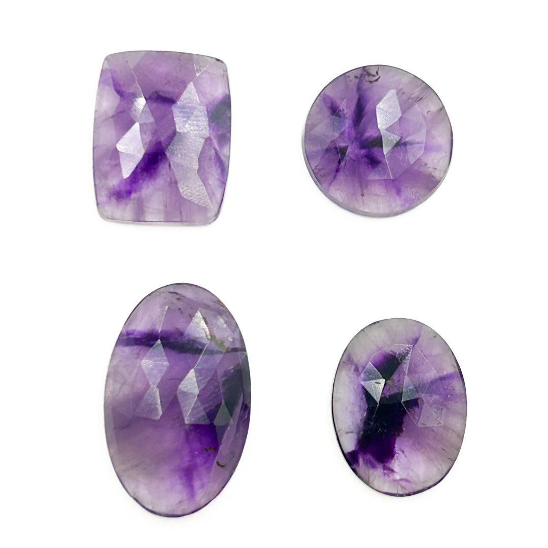 Amethyst Rose Cut Pear Shape Triapach Cabochons ( 38148 )