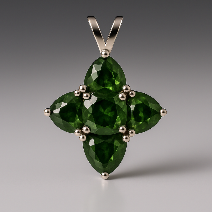 Moldavite Trillions Polished Sterling Silver Pendant ( T1 )
