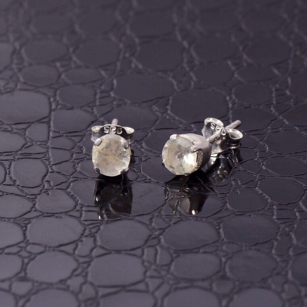 Libyan Desert Glass Sterling Silver Stud Earrings  ( E2 )