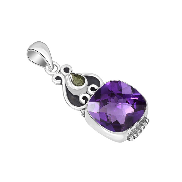Alexandrite Moldavite Sterling Silver Pendant ( P127 )