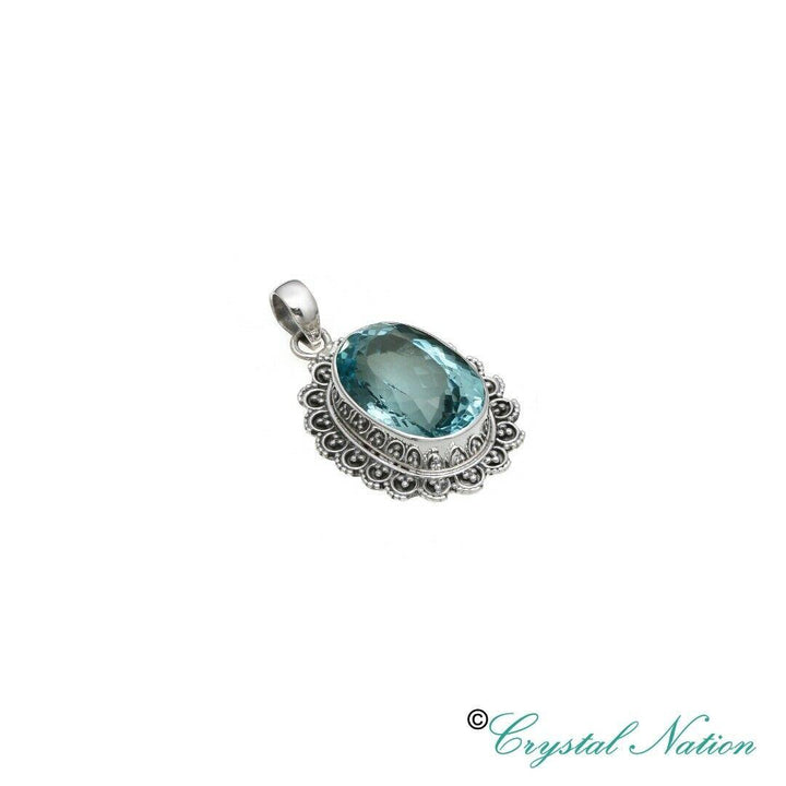 Blue Topaz Sterling Silver Pendant  ( 20588 )