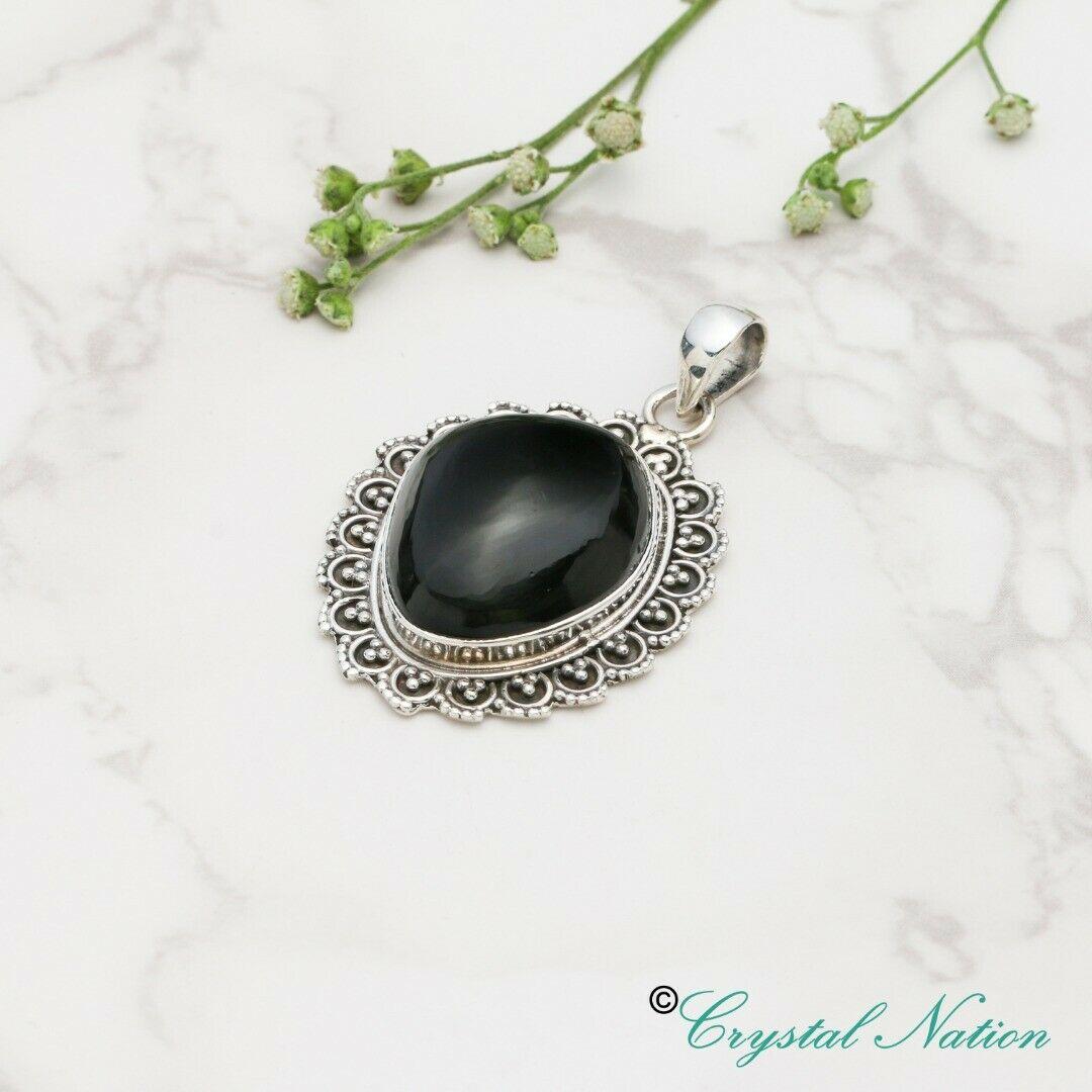 Agni Manitite Cabochon Sterling Silver Pendant ( 20632 )