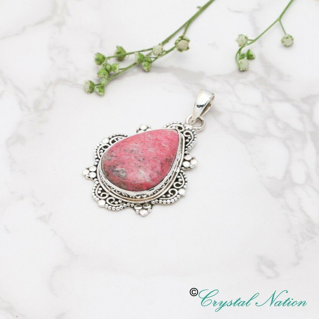 Thulite Sterling Silver Pendant   ( 21153 )
