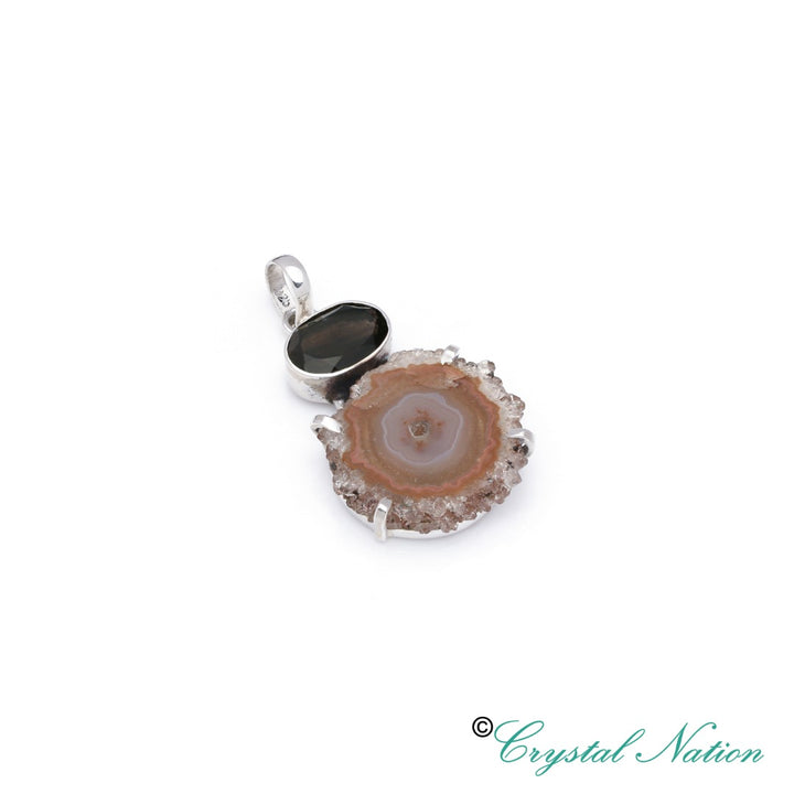 Cintamani Solar Quartz Faceted Sterling Silver Pendant~  ( 20746 )