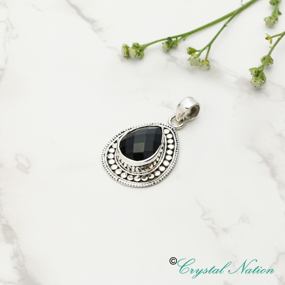 Cintamani Faceted Sterling Silver Pendant ( 20787 )
