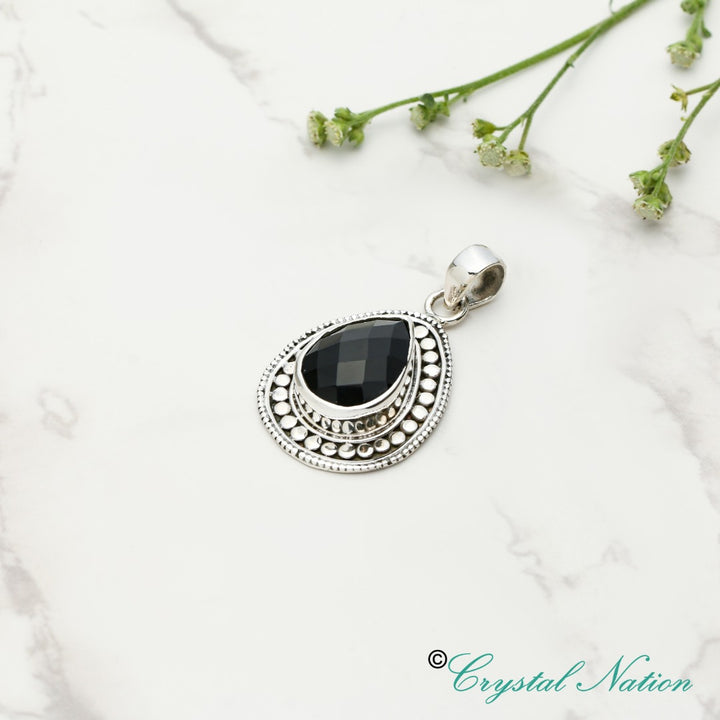 Cintamani Faceted Sterling Silver Pendant ( 20787 )