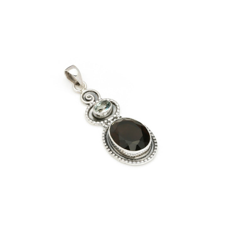 Cintamani Aquamarine Faceted Sterling Silver Pendant ( 20542 )