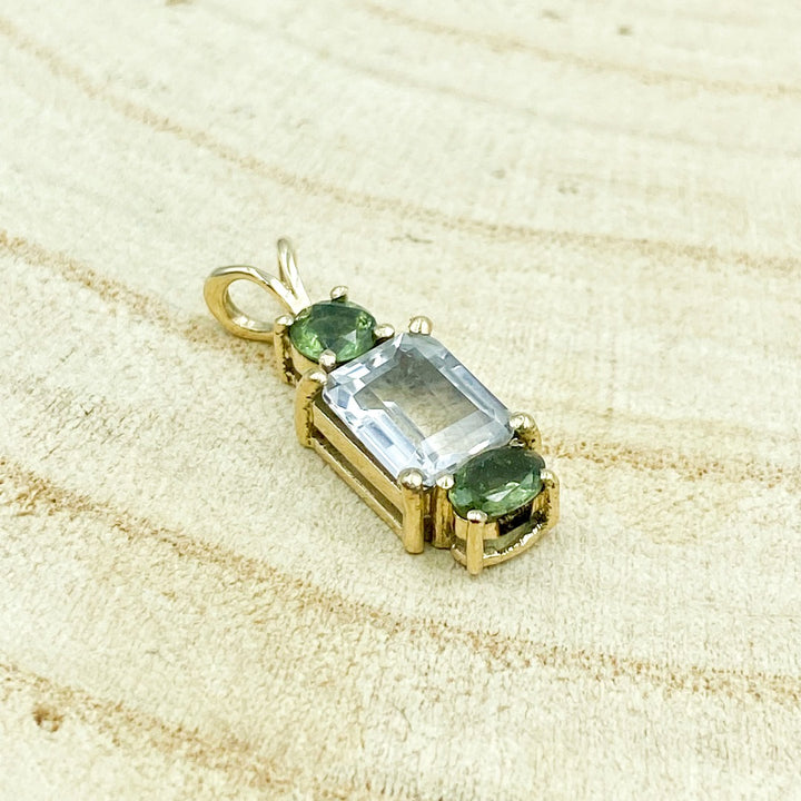 Moldavite Phenacite 12K Gold Pendant  ( 181362 )