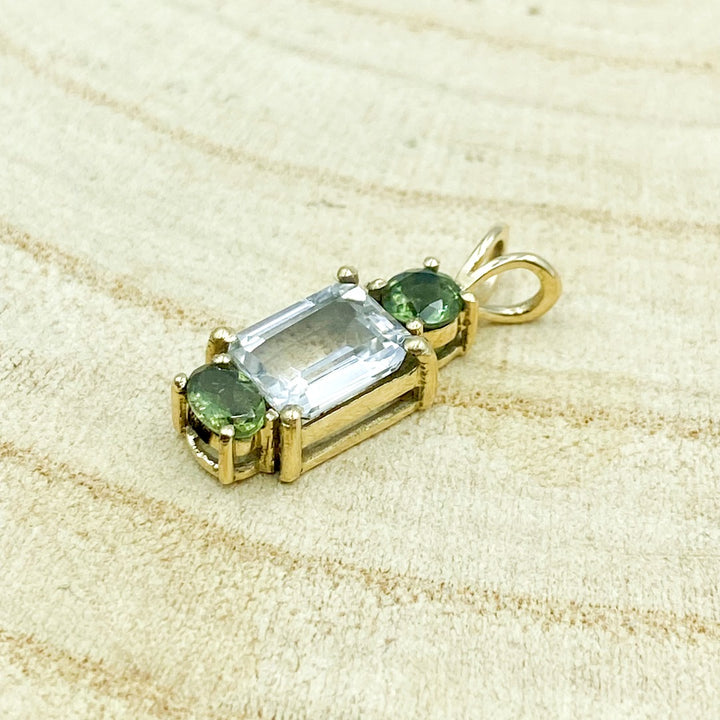 Moldavite Phenacite 12K Gold Pendant  ( 181362 )