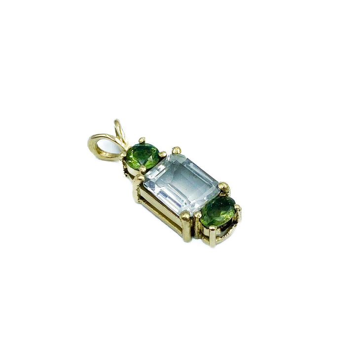 Moldavite Phenacite 12K Gold Pendant  ( 181362 )