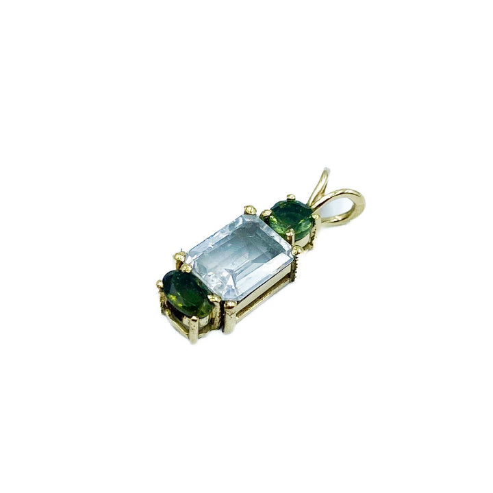 Moldavite Phenacite 12K Gold Pendant  ( 796958 )