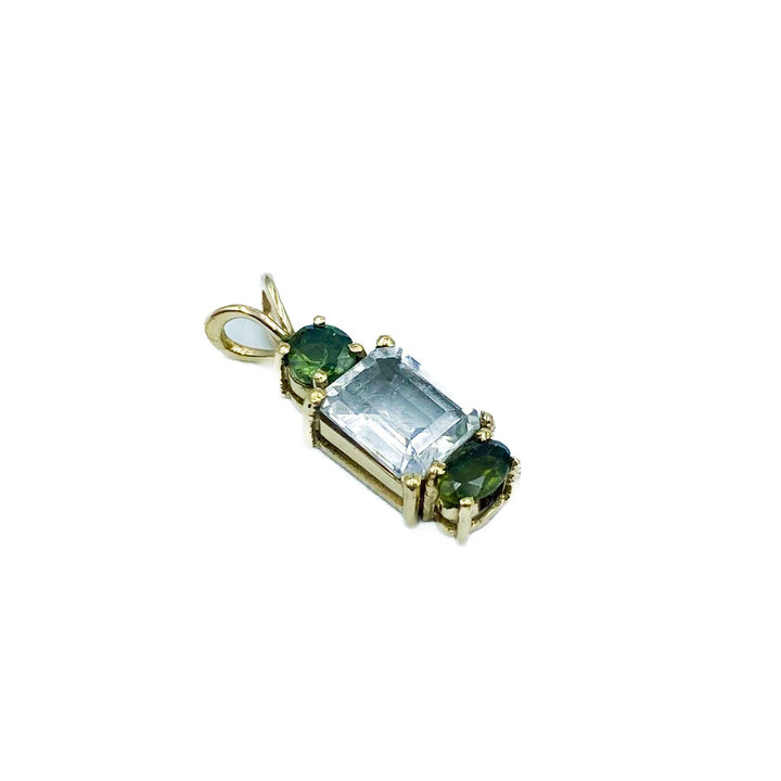 Moldavite Phenacite 12K Gold Pendant  ( 796958 )