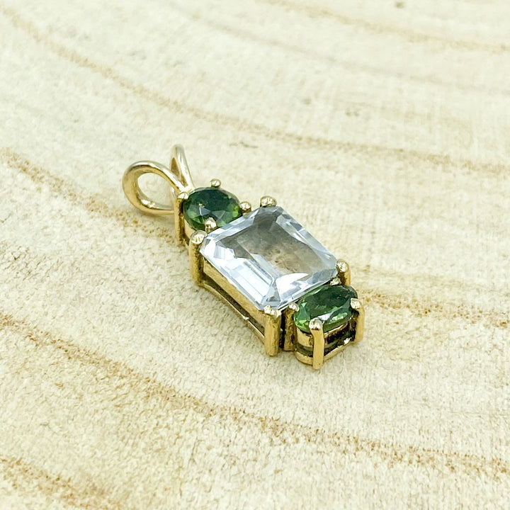 Moldavite Phenacite 12K Gold Pendant  ( 796958 )