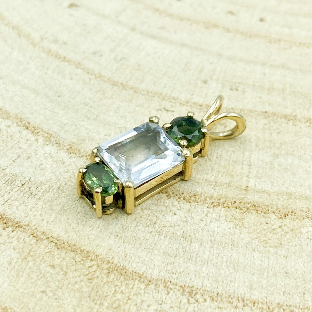 Moldavite Phenacite 12K Gold Pendant  ( 796958 )