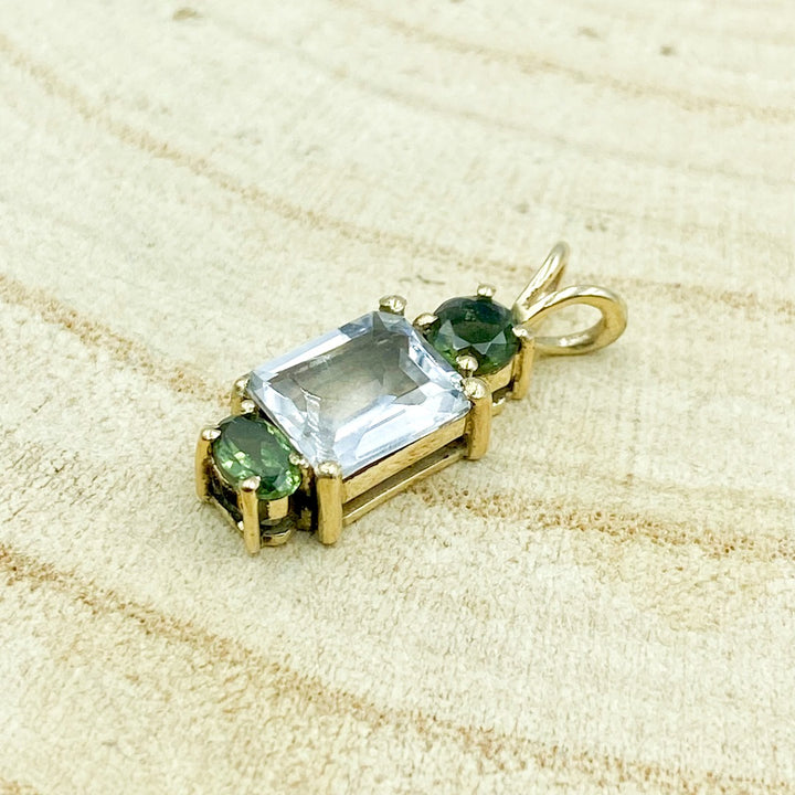Moldavite Phenacite 12K Gold Pendant  ( 796958 )