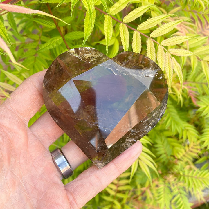 Smoky Quartz Crystal Cut Heart (964011 )