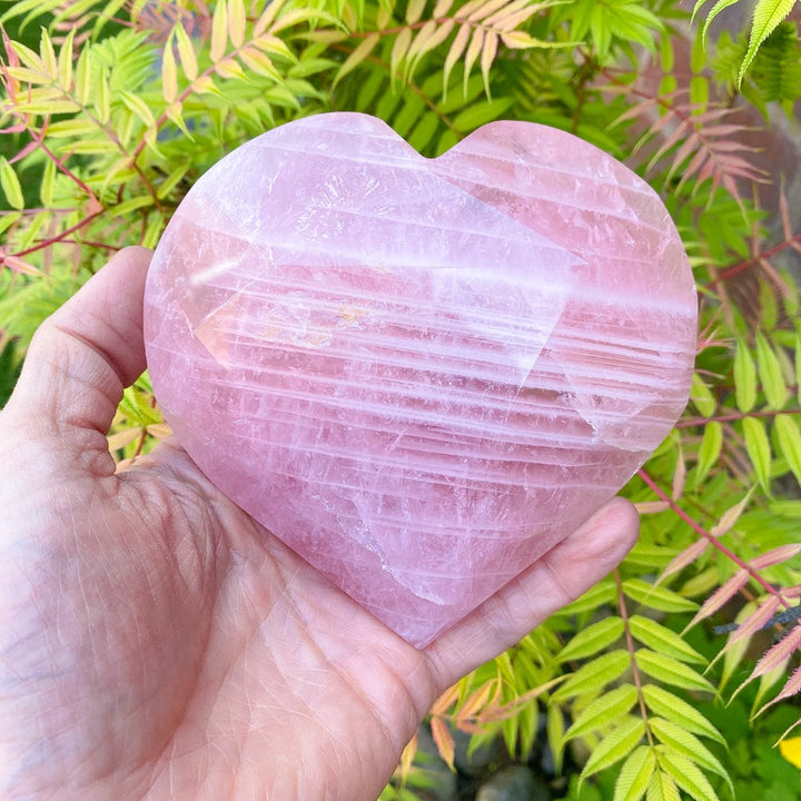 Rose Quartz Crystal Cut Heart ( 166553 )