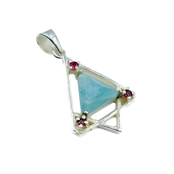 Aquamarine Sterling Silver Triangle Pendant ( 941893 )