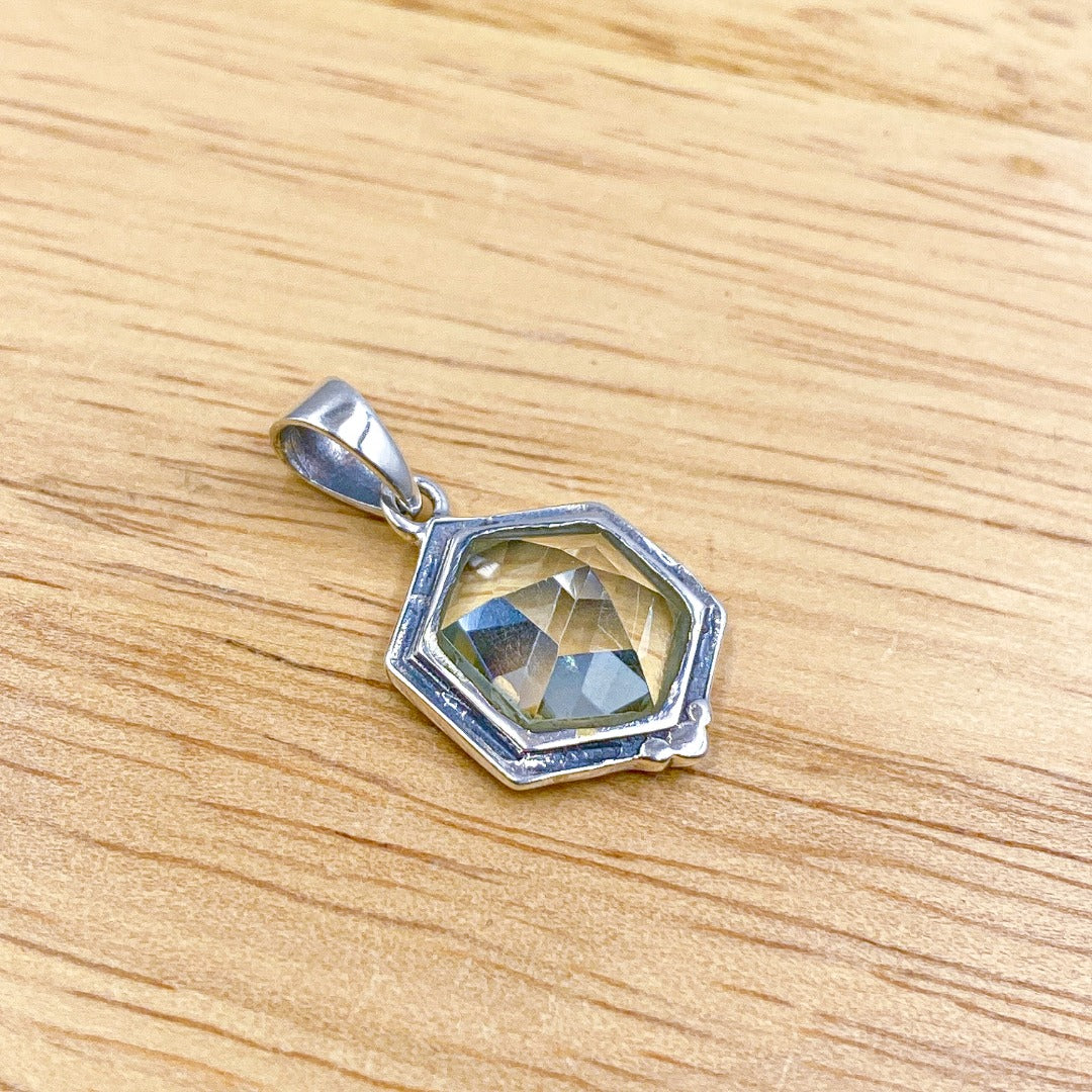 Prasiolite Green Amethyst Sterling Silver Pendant  ( 155341 )