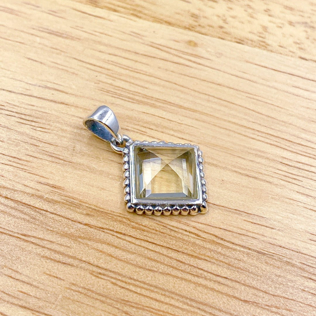 Prasiolite Green Amethyst Sterling Silver Pendant  ( 29324 )