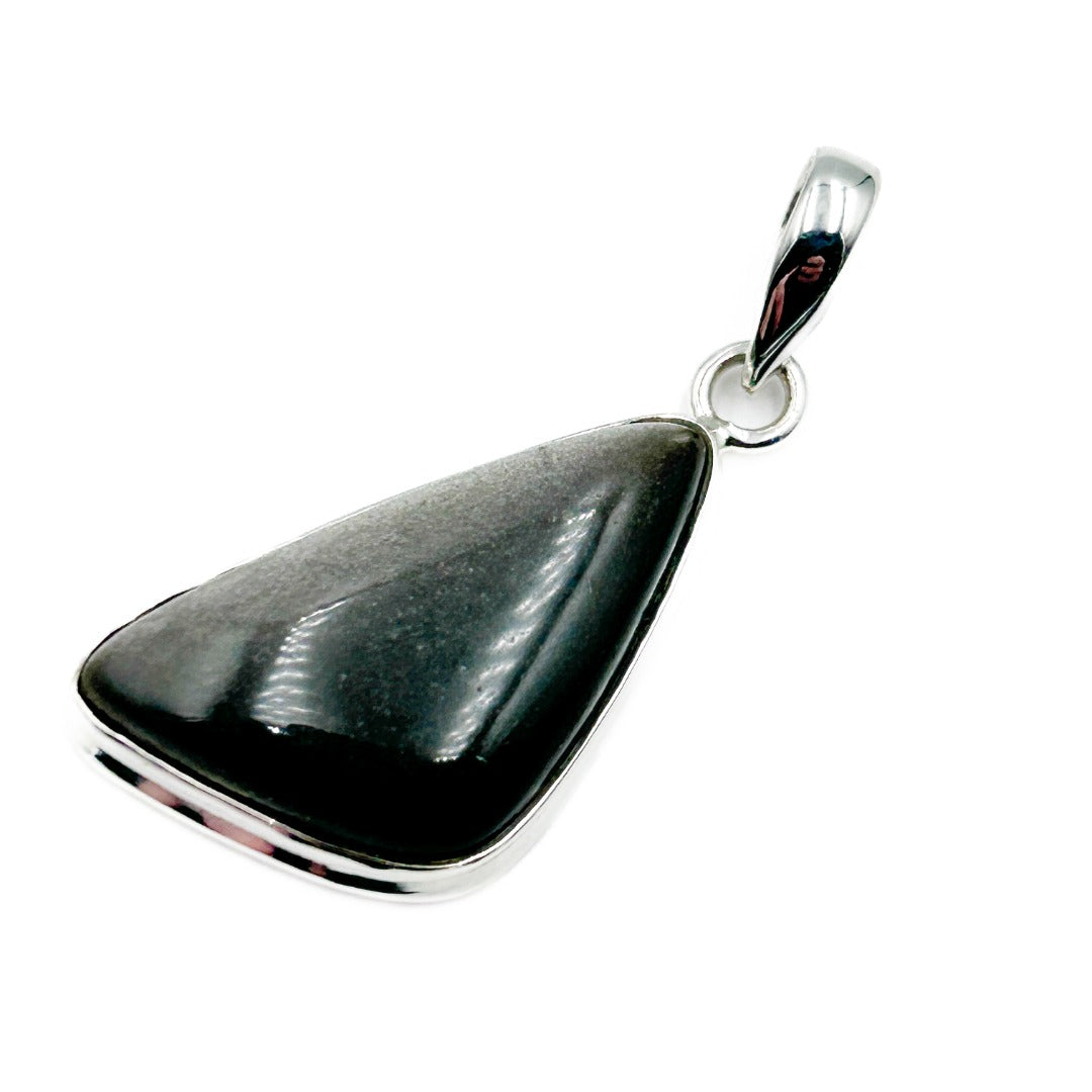 Obsidian Silver Sheen Sterling Silver Pendant  ( 301651 )
