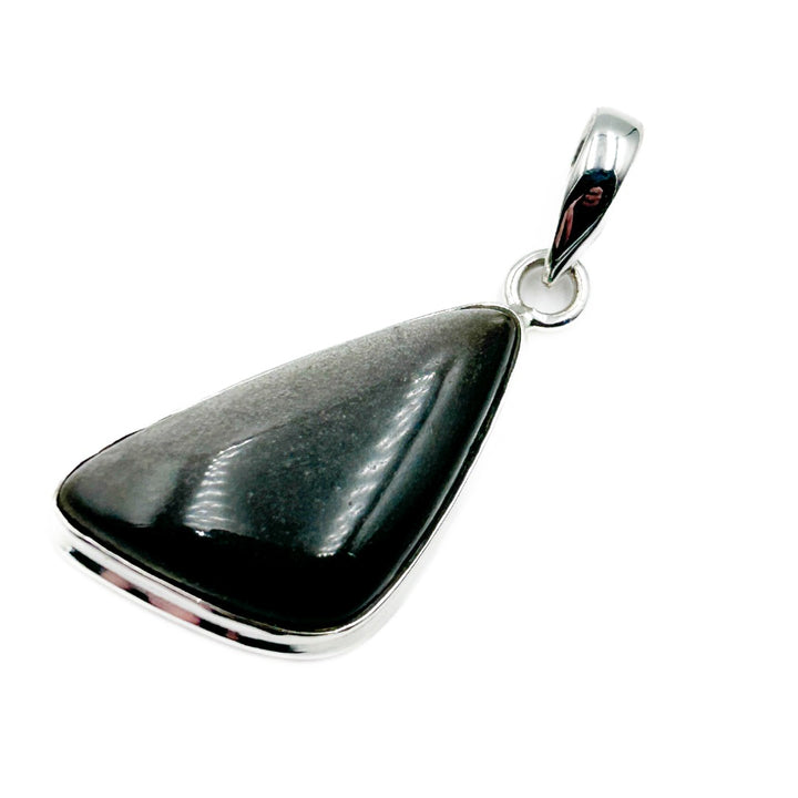 Obsidian Silver Sheen Sterling Silver Pendant  ( 301651 )