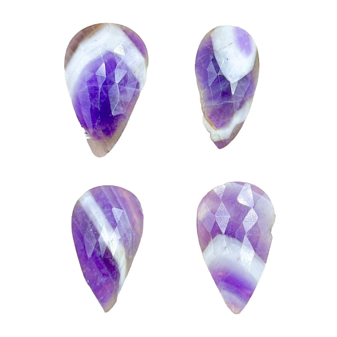 Amethyst Rose Cut Pear Shape Cabochons ( 466636 )