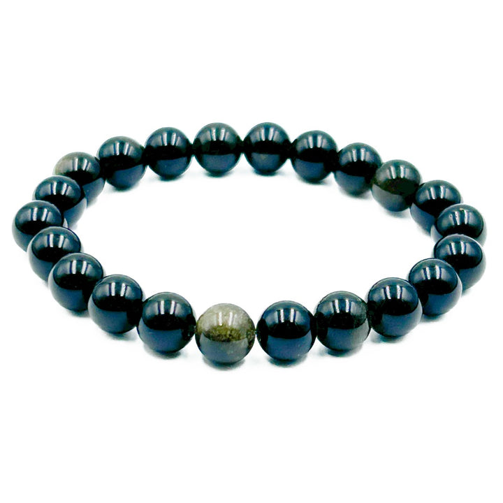 Golden Obsidian 8mm Beaded Healing Bracelet  ( 22019 )
