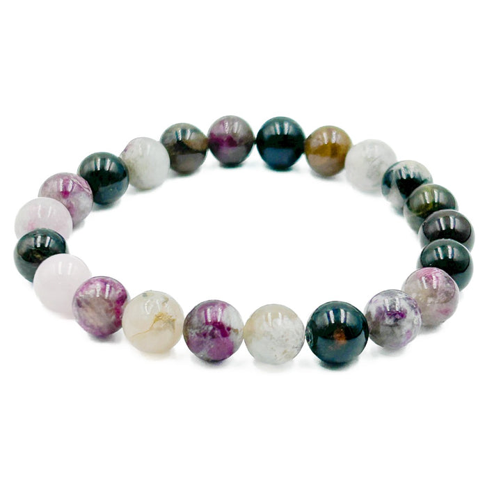 Tourmaline 8mm Beaded Healing Bracelet  ( 87090 )