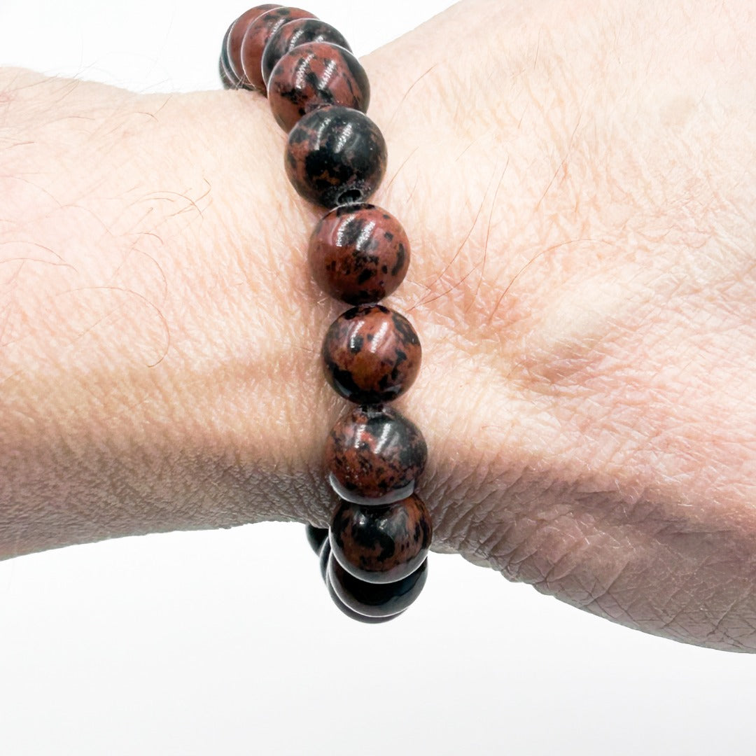 Mahagony Obsidian 8mm Beaded Healing Bracelet  ( 593855 )