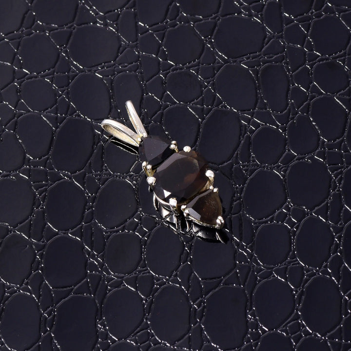Cintamani Trillion Sterling Silver Pendant  ( 794138 )
