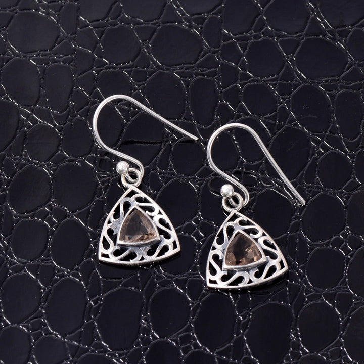 Cintamani Sterling Silver Trillion Earrings  ( E10 )