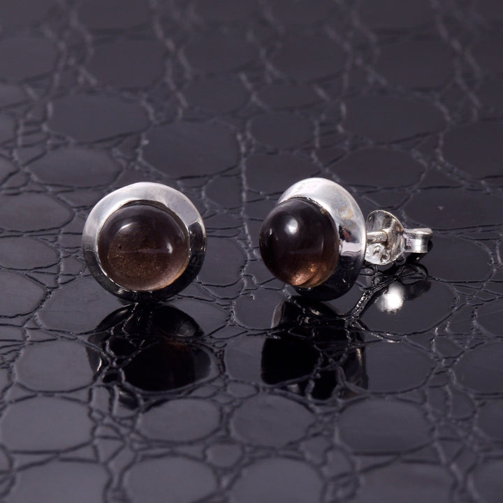 Cintamani Round  Sterling Silver Stud Earrings ( DSC0675 )