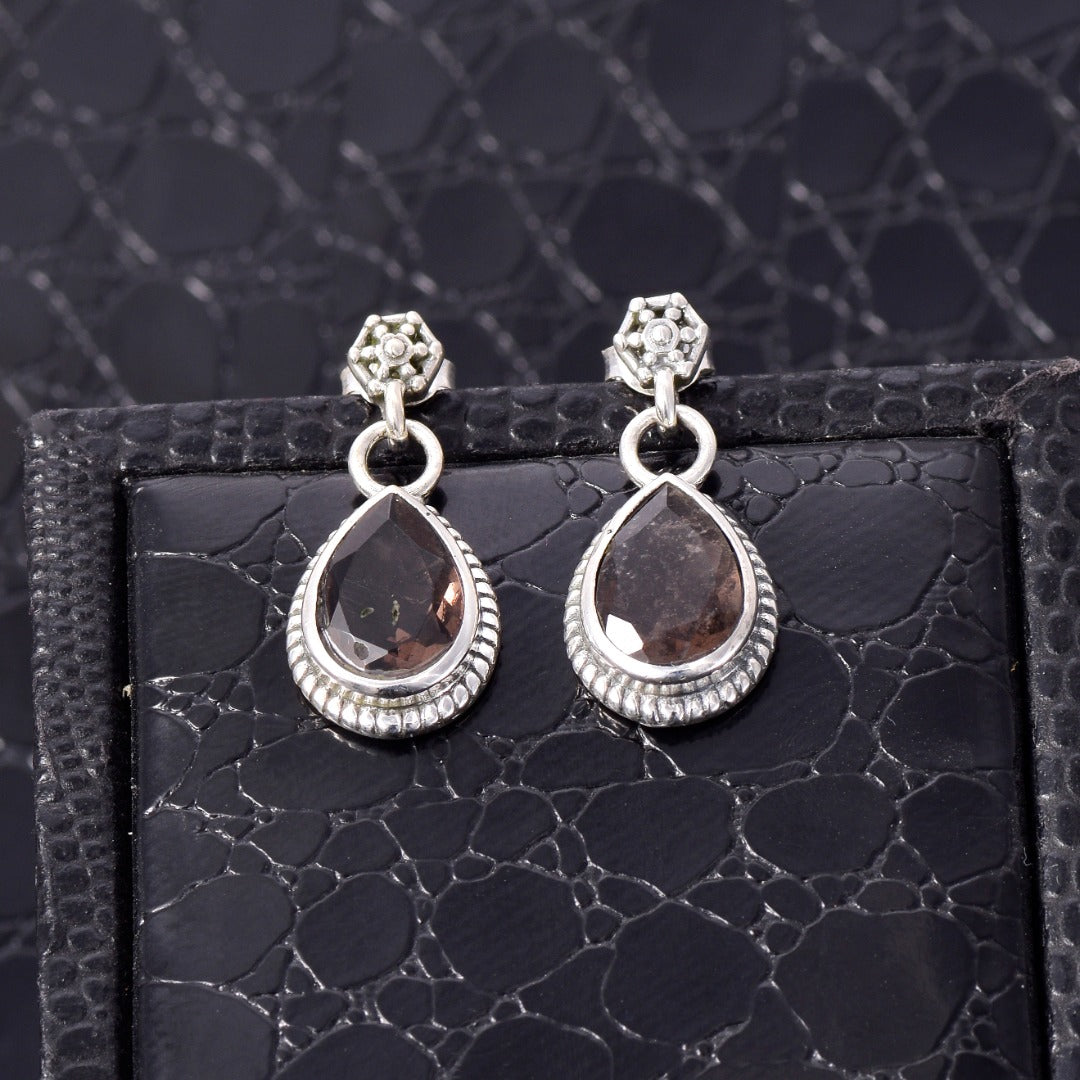 Cintamani Pear Shaped Sterling Silver Earrings ( E11)