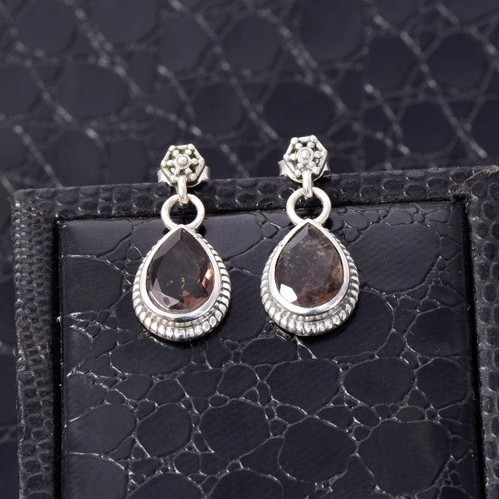 Cintamani Pear Shaped Sterling Silver Earrings ( E11)