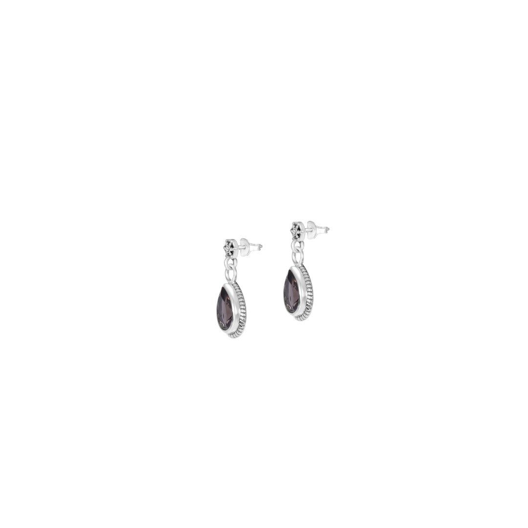 Cintamani Pear Shaped Sterling Silver Earrings ( E11)