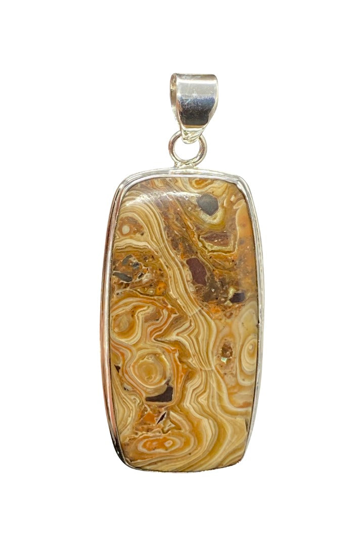 Natural Wood Schalenblende Sterling Silver Pendant  ( 323543) - Crystal Nation