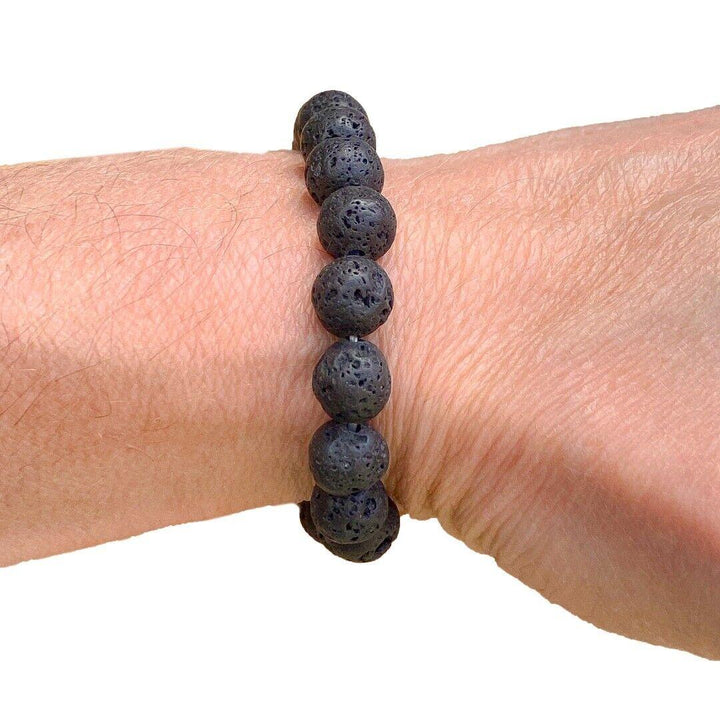 Black Lava Rock 8mm Beaded Healing Bracelet  ( 904253 )