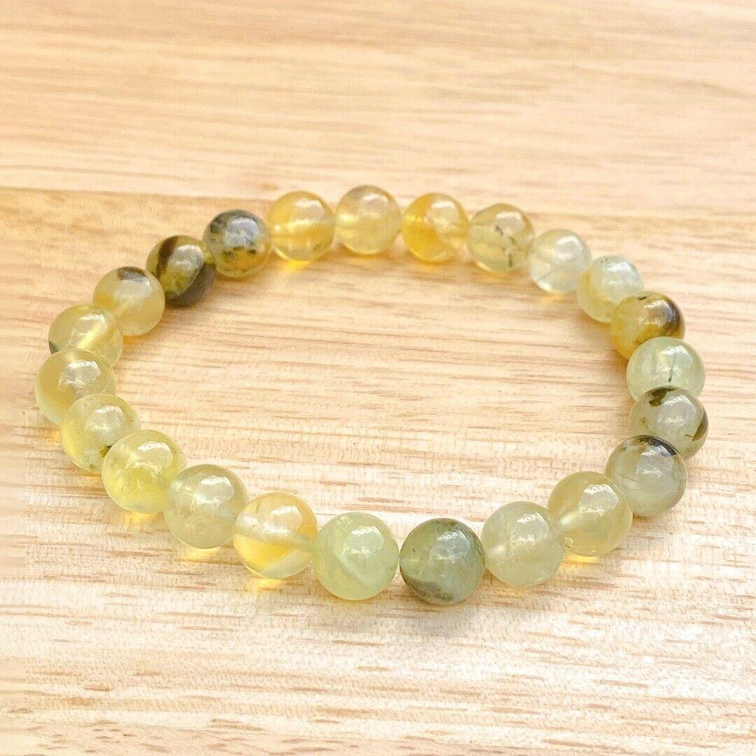 Prehnite 8mm Beaded Healing Bracelet  ( 642355 )