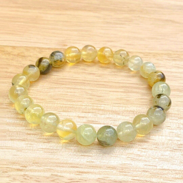 Prehnite 8mm Beaded Healing Bracelet  ( 642355 )