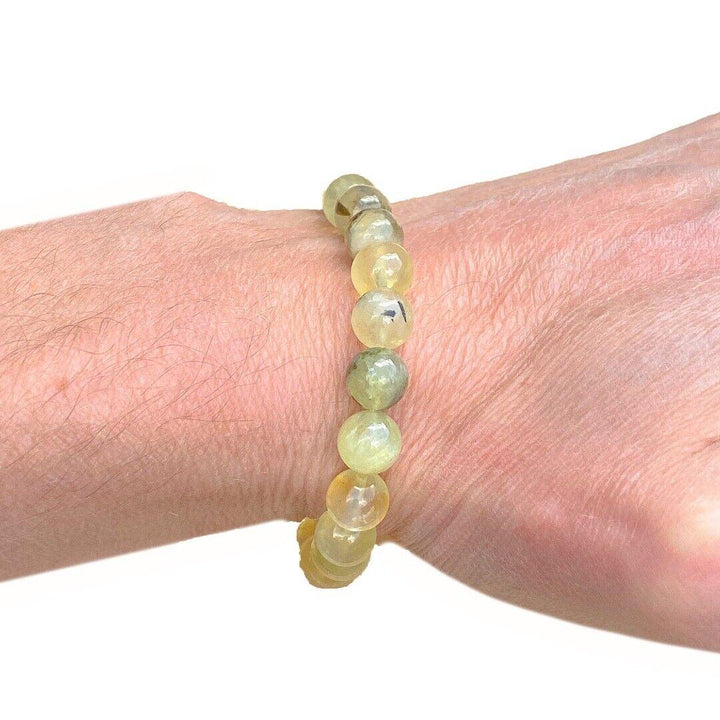 Prehnite 8mm Beaded Healing Bracelet  ( 642355 )