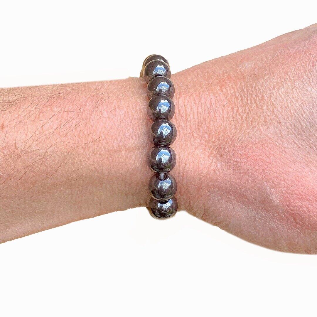 Hematite 8mm Beaded Healing Bracelet  ( 506674 )