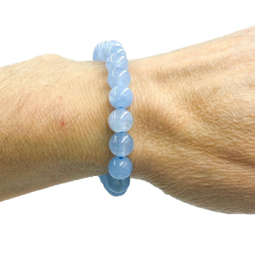 Aquamarine 8mm Beaded Healing Bracelet  ( 377703 )